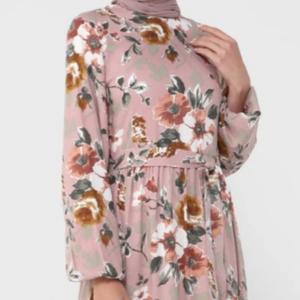 Refka Pink Floral Long Sleeve Maxi Dress Size 12